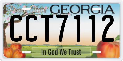 GA license plate CCT7112