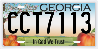 GA license plate CCT7113