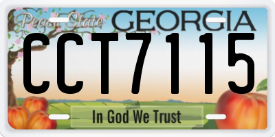 GA license plate CCT7115