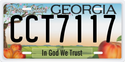 GA license plate CCT7117
