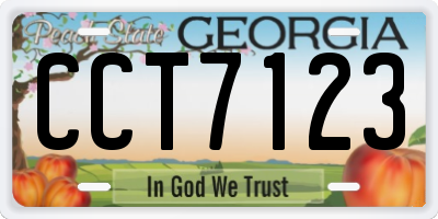 GA license plate CCT7123