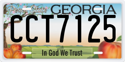 GA license plate CCT7125