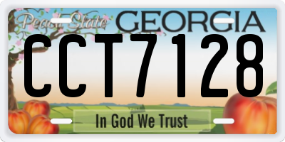 GA license plate CCT7128