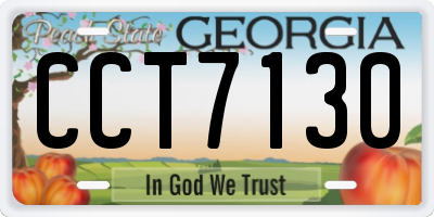 GA license plate CCT7130