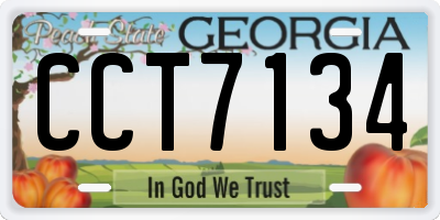 GA license plate CCT7134