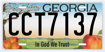 GA license plate CCT7137