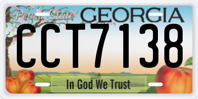 GA license plate CCT7138