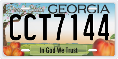 GA license plate CCT7144