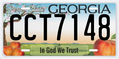 GA license plate CCT7148