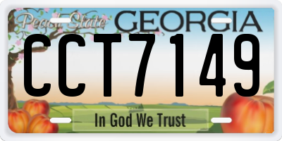 GA license plate CCT7149