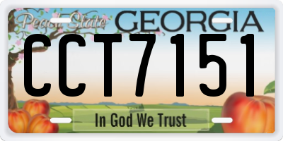 GA license plate CCT7151