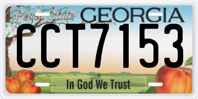 GA license plate CCT7153