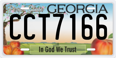 GA license plate CCT7166