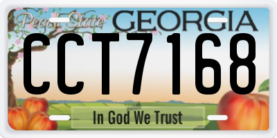 GA license plate CCT7168