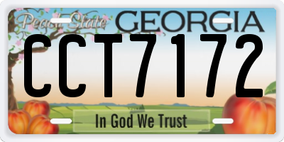 GA license plate CCT7172