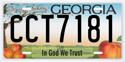 GA license plate CCT7181