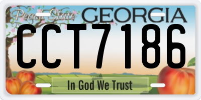 GA license plate CCT7186