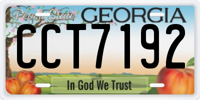 GA license plate CCT7192