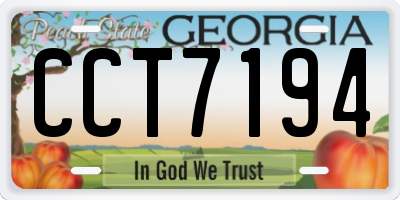 GA license plate CCT7194