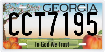 GA license plate CCT7195