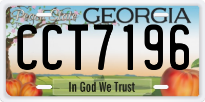 GA license plate CCT7196