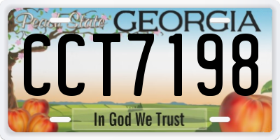 GA license plate CCT7198