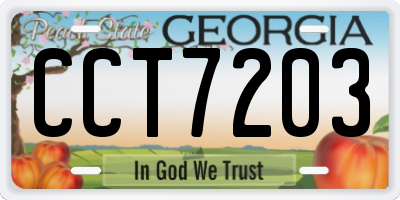 GA license plate CCT7203