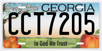 GA license plate CCT7205