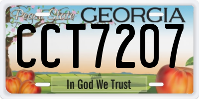 GA license plate CCT7207