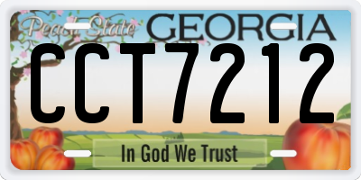 GA license plate CCT7212