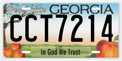 GA license plate CCT7214