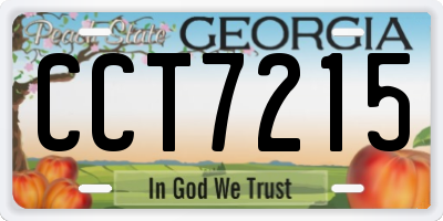GA license plate CCT7215