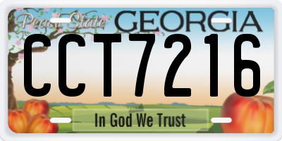 GA license plate CCT7216