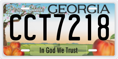 GA license plate CCT7218
