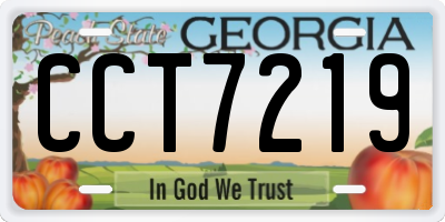 GA license plate CCT7219