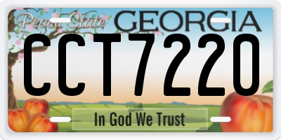 GA license plate CCT7220