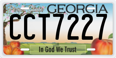 GA license plate CCT7227