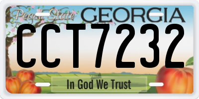 GA license plate CCT7232