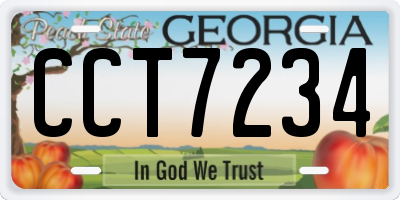 GA license plate CCT7234