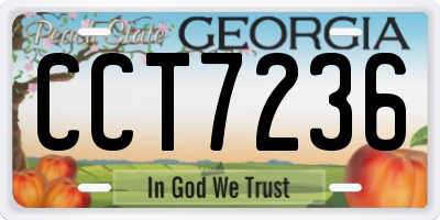 GA license plate CCT7236