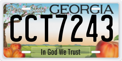 GA license plate CCT7243