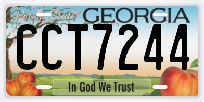 GA license plate CCT7244