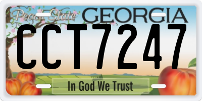 GA license plate CCT7247
