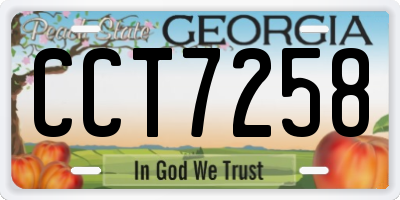 GA license plate CCT7258