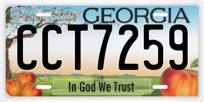 GA license plate CCT7259