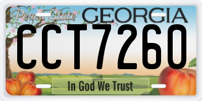 GA license plate CCT7260