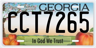 GA license plate CCT7265