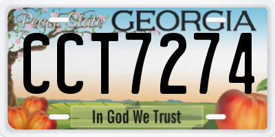 GA license plate CCT7274