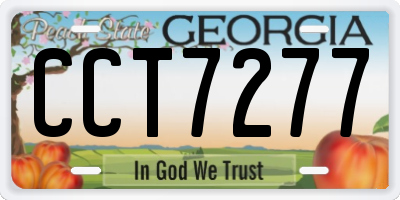 GA license plate CCT7277