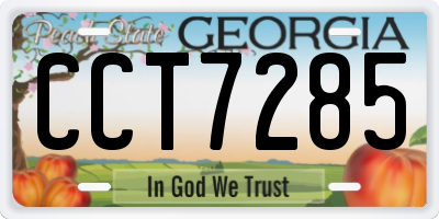 GA license plate CCT7285
